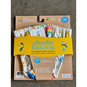 Charlie Banana Swim Diaper Medium (16-28lbs) Reusable Hello Sunshine Washable NW